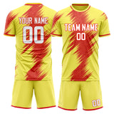 Custom Yellow Red GeometricalPattern Soccer Set