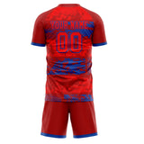 Custom Red Royal GeometricalPattern Soccer Set