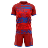 Custom Red Royal GeometricalPattern Soccer Set