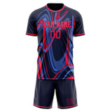 Custom Black Red GeometricalPattern Soccer Set