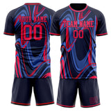 Custom Black Red GeometricalPattern Soccer Set