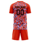 Custom Red Black GeometricalPattern Soccer Set