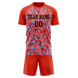 Custom Red Black GeometricalPattern Soccer Set