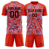 Custom Red Black GeometricalPattern Soccer Set