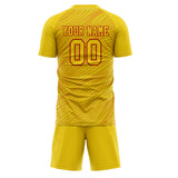 Custom Yellow Red GeometricalPattern Soccer Set