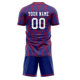 Custom Royal Red GeometricalPattern Soccer Set