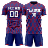 Custom Royal Red GeometricalPattern Soccer Set