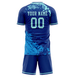 Custom Royal Teal GeometricalPattern Soccer Set