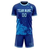 Custom Royal Teal GeometricalPattern Soccer Set