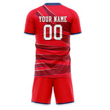 Custom Red Crimson GeometricalPattern Soccer Set
