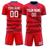 Custom Red Crimson GeometricalPattern Soccer Set