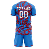 Custom Blue Red GeometricalPattern Soccer Set