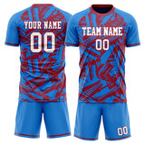 Custom Blue Red GeometricalPattern Soccer Set