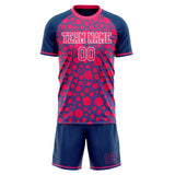 Custom Pink Navy GeometricalPattern Soccer Set