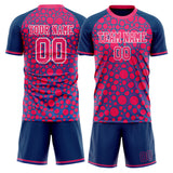Custom Pink Navy GeometricalPattern Soccer Set