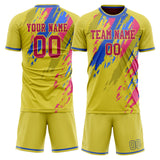 Custom Yellow Blue GeometricalPattern Soccer Set