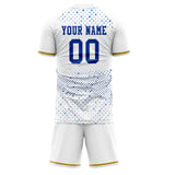 Custom White Royal GeometricalPattern Soccer Set