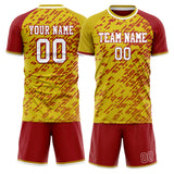 Custom Gold Red GeometricalPattern Soccer Set