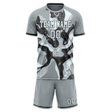 Custom Gray Black GeometricalPattern Soccer Set