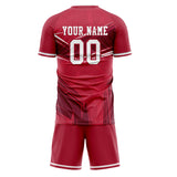 Custom Red White GeometricalPattern Soccer Set