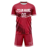 Custom Red White GeometricalPattern Soccer Set