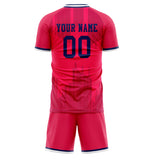 Custom Red Navy GeometricalPattern Soccer Set