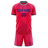 Custom Red Navy GeometricalPattern Soccer Set