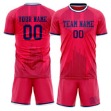 Custom Red Navy GeometricalPattern Soccer Set