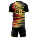 Custom Black Gold GeometricalPattern Soccer Set