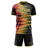 Custom Black Gold GeometricalPattern Soccer Set