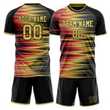 Custom Black Gold GeometricalPattern Soccer Set