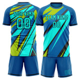 Custom Royal Teal GeometricalPattern Soccer Set