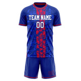 Custom Royal Red GeometricalPattern Soccer Set