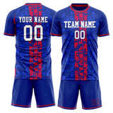 Custom Royal Red GeometricalPattern Soccer Set