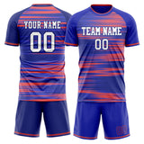 Custom Royal Red GeometricalPattern Soccer Set