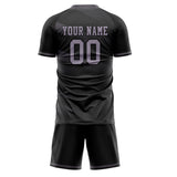 Custom Black Purple GeometricalPattern Soccer Set