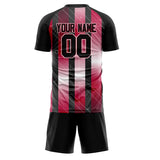 Custom Black Red GeometricalPattern Soccer Set