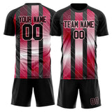 Custom Black Red GeometricalPattern Soccer Set