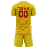 Custom Gold Red GeometricalPattern Soccer Set