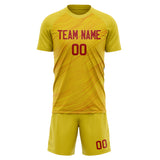 Custom Gold Red GeometricalPattern Soccer Set