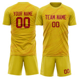 Custom Gold Red GeometricalPattern Soccer Set