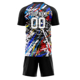 Custom Black White GeometricalPattern Soccer Set