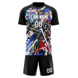 Custom Black White GeometricalPattern Soccer Set