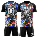 Custom Black White GeometricalPattern Soccer Set