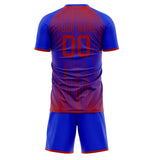 Custom Blue Red GeometricalPattern Soccer Set