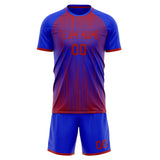 Custom Blue Red GeometricalPattern Soccer Set