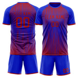 Custom Blue Red GeometricalPattern Soccer Set