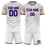 Custom White Royal GeometricalPattern Soccer Set