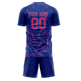 Custom Royal Pink GeometricalPattern Soccer Set