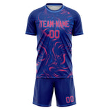 Custom Royal Pink GeometricalPattern Soccer Set